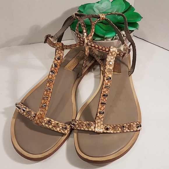 BCBGMaxAzria Shoes - BCBGMaxAzria Leather Studded Sandal Flats